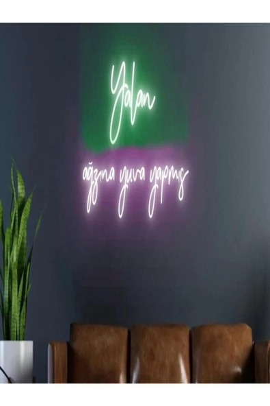 Twins Led Aydınlatma Yalan Ağzına Yuva Yapmış Yazılı Neon Tabela