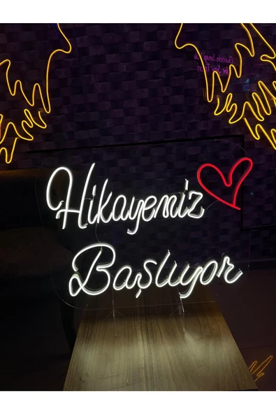 Twins Led Aydınlatma Hikayemiz Başlıyor Yazılı Neon Tabela - Resim 3
