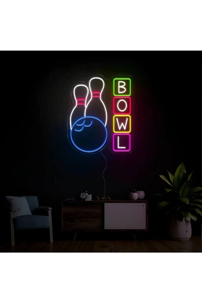 Twins Led Aydınlatma BOWL Yazılı ve Şekilli Neon Tabela - Resim 2