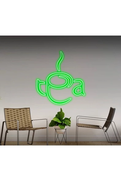 Twins Led Aydınlatma Tea Yazılı ve Şekilli Neon Tabela
