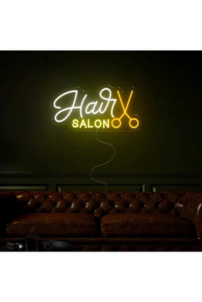 Twins Led Aydınlatma Haır SALON Yazılı ve Şekilli Neon Tabela ürün görseli 1