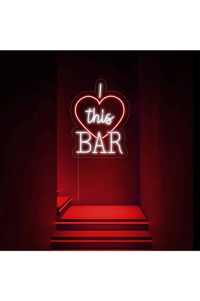 Twins Led Aydınlatma I Love this BAR Neon Tabela