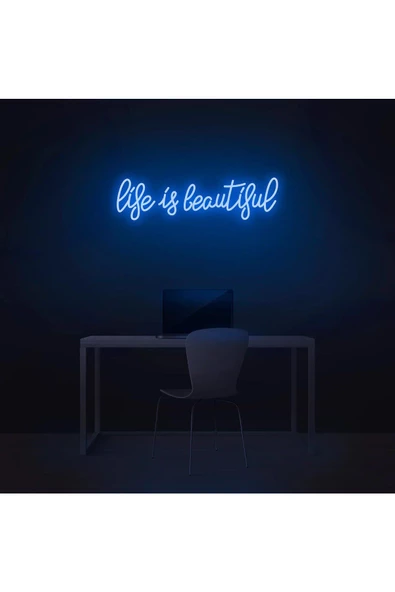 Twins Led Aydınlatma Life Is Beautiful Yazılı Neon Tabela