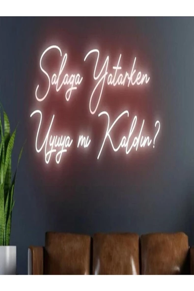 Twins Led Aydınlatma Salağa Yatarken Uyuya mı Kaldın? Yazılı Neon Tabela