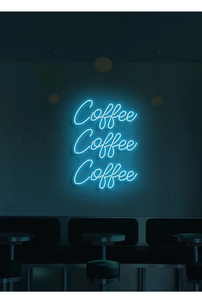 Twins Led Aydınlatma Coffee Coffee Coffee Yazılı Neon Tabela ürün görseli 1