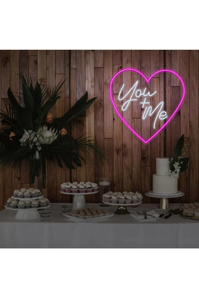 Twins Led Aydınlatma You+Me Yazılı ve Şekilli Neon Tabela