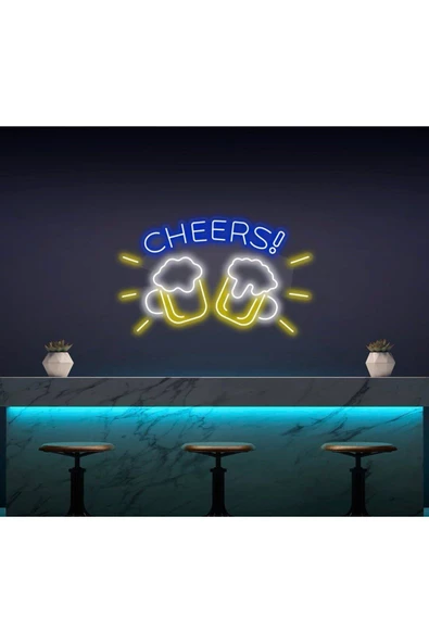 Twins Led Aydınlatma CHEERS! Yazılı ve Şekilli Neon Tabela ürün görseli