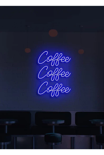 Twins Led Aydınlatma Coffee Coffee Coffee Yazılı Neon Tabela - 1