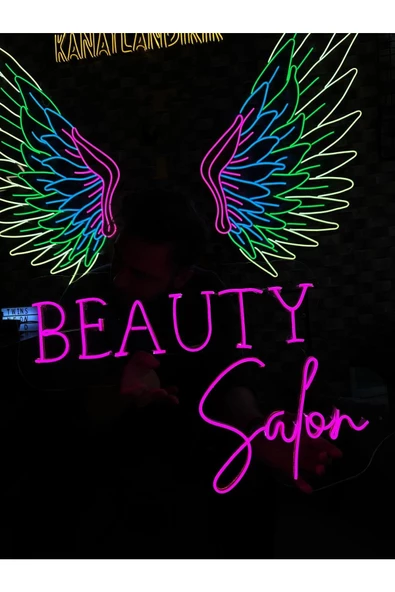 Twins Led Aydınlatma BEAUTY Salon Yazılı Neon Tabela - Resim 2