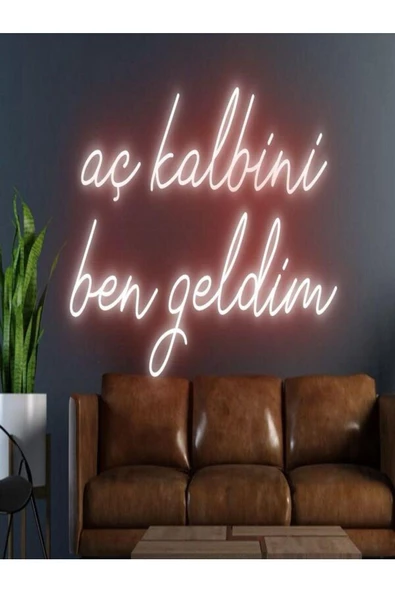 Twins Led Aydınlatma Aç Kalbini Ben Geldim Yazılı Neon Tabela