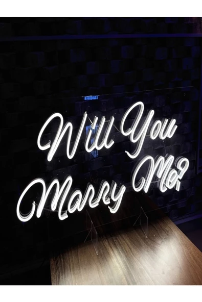 Twins Led Aydınlatma Will You Marry Me? Yazılı Neon Tabela - 2