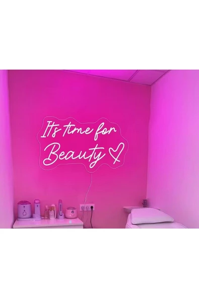 Twins Led Aydınlatma It's time for Beauty Yazılı ve Şekilli Neon Tabela