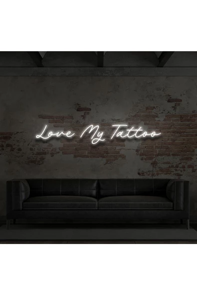 Twins Led Aydınlatma Love My Tattoo Yazılı Neon Tabela ürün görseli 1