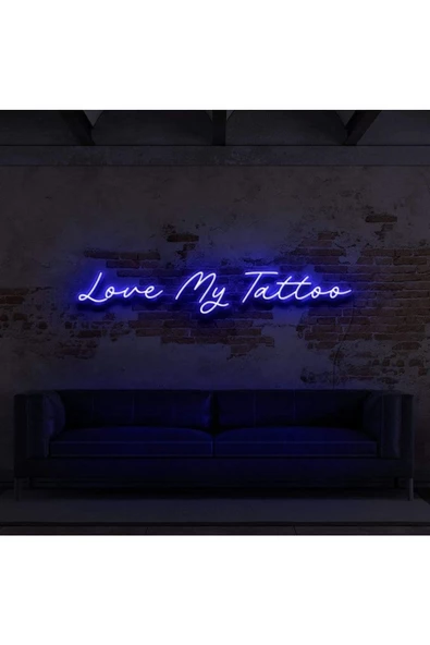 Twins Led Aydınlatma Love My Tattoo Yazılı Neon Tabela