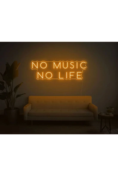 Twins Led Aydınlatma NO MUSİC NO LIFE Yazılı Neon Tabela