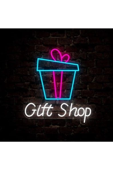 Twins Led Aydınlatma Gift Shop Yazılı ve Şekilli Neon Tabela - Resim 2