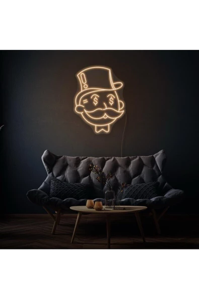 Twins Led Aydınlatma Monopoly Man Neon Tabela