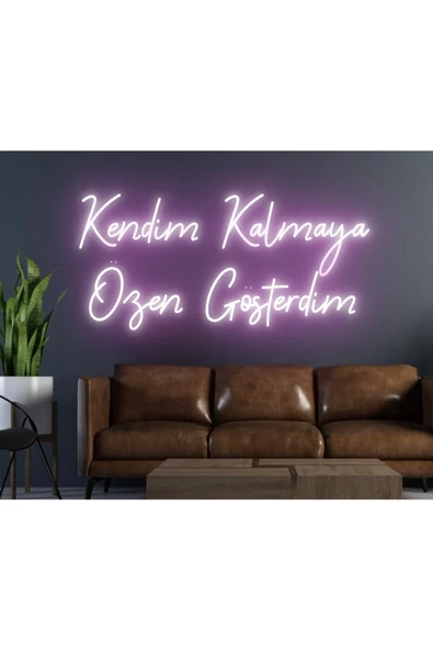 Twins Led Aydınlatma Kendim Kalmaya Özen Gösterdim Yazılı Neon Tabela ürün görseli 1