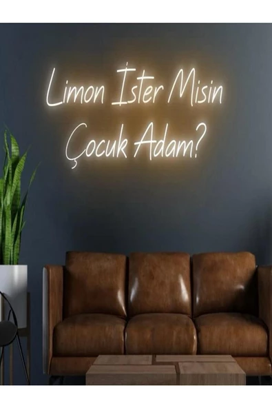 Twins Led Aydınlatma Limon İster Misin Çocuk Adam? Yazılı Neon Tabela