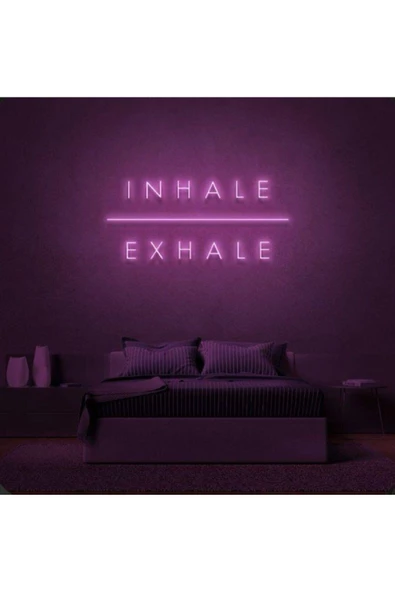 Twins Led Aydınlatma INHALE EXHALE Yazılı Neon Tabela ürün görseli 1
