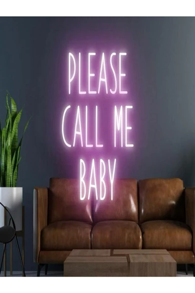Twins Led Aydınlatma PLEASE CALL ME BABY Yazılı Neon Tabela ürün görseli 1