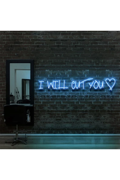 Twins Led Aydınlatma I WILL CUT YOU Yazılı Neon Tabela