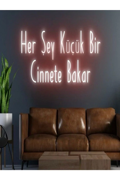 Twins Led Aydınlatma Her Şey Küçük Bir Cinnete Bakar Yazılı Neon Tabela