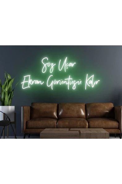 Twins Led Aydınlatma Söz Uçar Ekran Görüntüsü Kalır Yazılı Neon Tabela ürün görseli 1