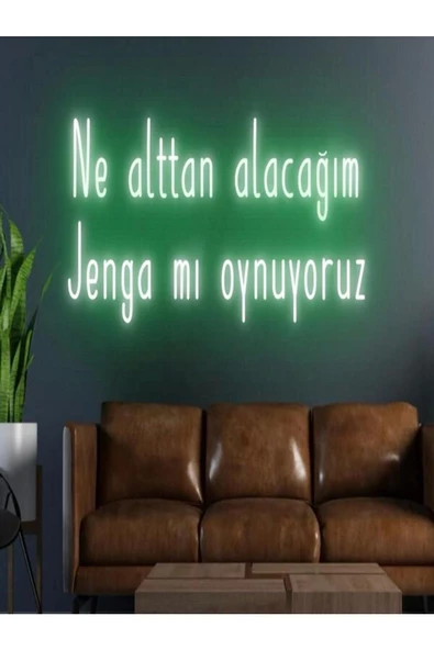 Twins Led Aydınlatma Ne Alttan Alacağım Jenga Mı Oynuyoruz Yazılı Neon Tabela