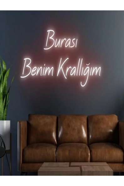 Twins Led Aydınlatma Burası Benim Krallığım Yazılı Neon Tabela