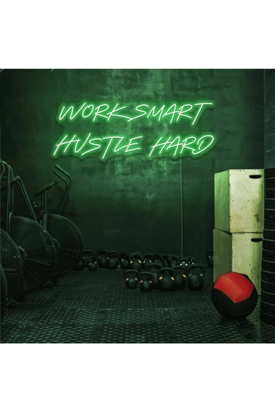 Twins Led Aydınlatma WORK SMART HUSTLE HARD Yazılı Neon Tabela ürün görseli 1