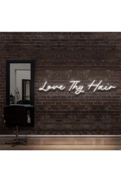 Twins Led Aydınlatma Love Thy Hair Yazılı Neon Tabela