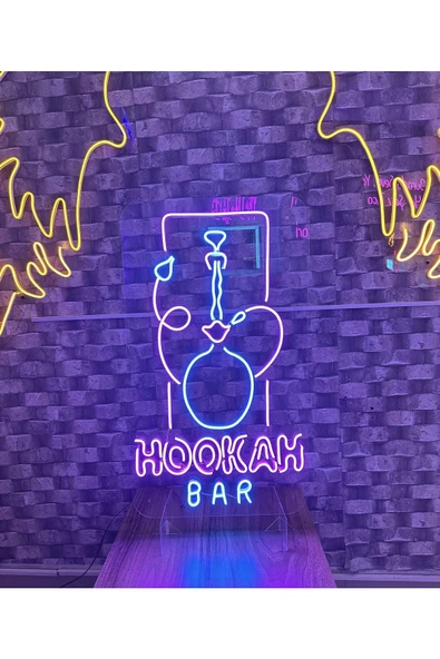 Twins Led Aydınlatma HOOKAH BAR Yazılı Neon Tabela - Resim 3