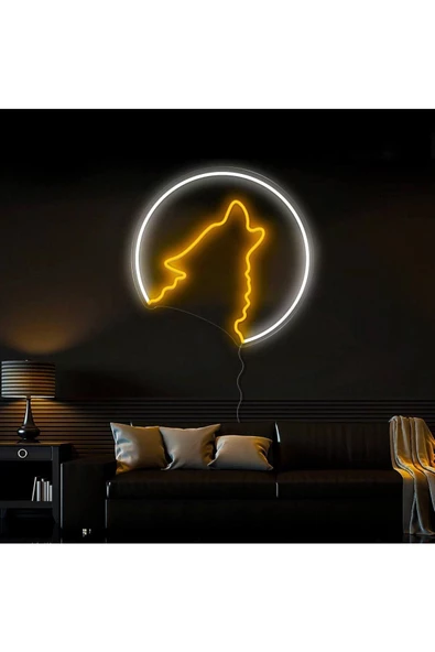 Twins Led Aydınlatma Kurt Figürlü Neon Tabela
