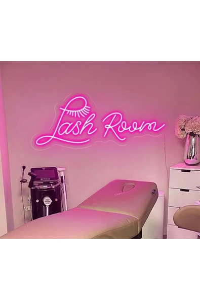 Twins Led Aydınlatma Lash Room Yazılı ve Şekilli Neon Tabela