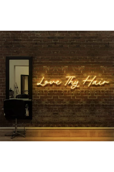 Twins Led Aydınlatma Love Thy Hair Yazılı Neon Tabela ürün görseli 1