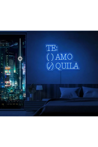 Twins Led Aydınlatma TE:AMO/QUILA Yazılı ve Şekilli Neon Tabela