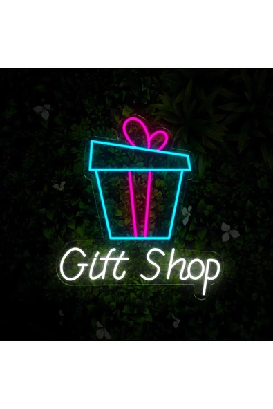 Twins Led Aydınlatma Gift Shop Yazılı ve Şekilli Neon Tabela - Resim 3