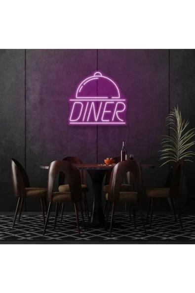 Twins Led Aydınlatma Restoranlara Özel Diner Yazılı ve Şekilli Neon Tabela ürün görseli 1