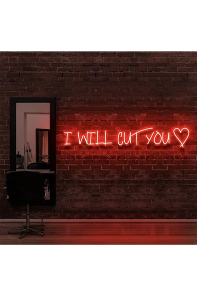 Twins Led Aydınlatma I WILL CUT YOU Yazılı Neon Tabela ürün görseli 1