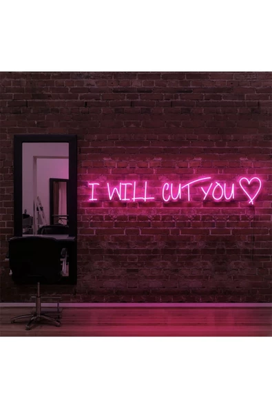 Twins Led Aydınlatma I WILL CUT YOU Yazılı Neon Tabela ürün görseli 1