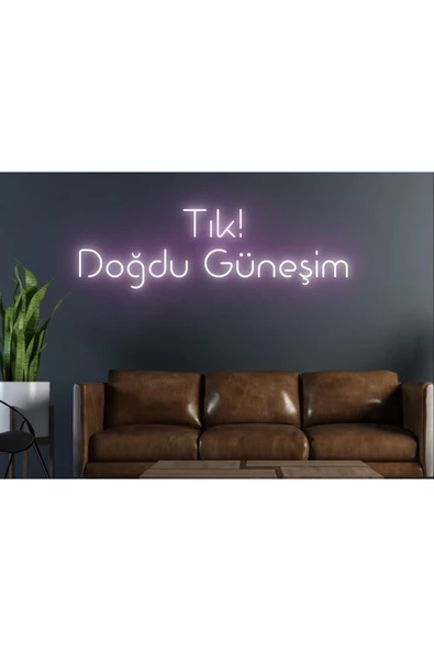 Twins Led Aydınlatma Tık! Doğdu Güneşim Yazılı Neon Tabela