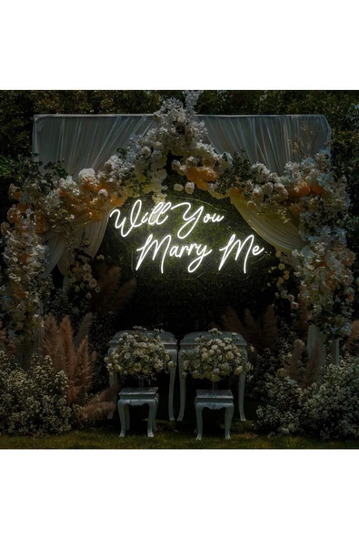 Twins Led Aydınlatma Will You Marry Me Yazılı Neon Tabela ürün görseli 1