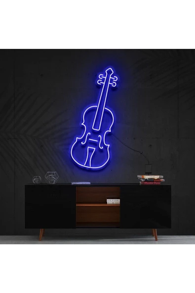 Twins Led Aydınlatma Keman Figürlü Neon Tabela ürün görseli 1