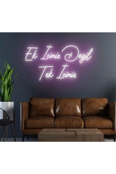 Twins Led Aydınlatma Ek İşimiz Değil Tek İşimiz Yazılı Neon Tabela