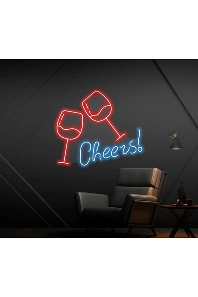 Twins Led Aydınlatma Cheers! Yazılı ve Şekilli Neon Tabela ürün görseli 1