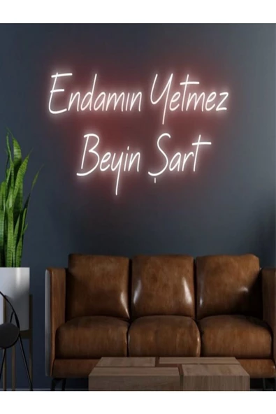 Twins Led Aydınlatma Endamın Yetmez Beyin Şart Yazılı Neon Tabela ürün görseli