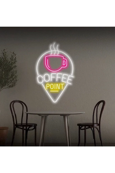 Twins Led Aydınlatma COFFEE POINT Yazılı ve Şekilli Neon Tabela ürün görseli 1