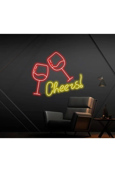Twins Led Aydınlatma Cheers! Yazılı ve Şekilli Neon Tabela ürün görseli 1