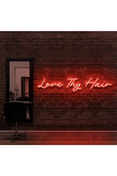 Twins Led Aydınlatma Love Thy Hair Yazılı Neon Tabela ürün görseli 1